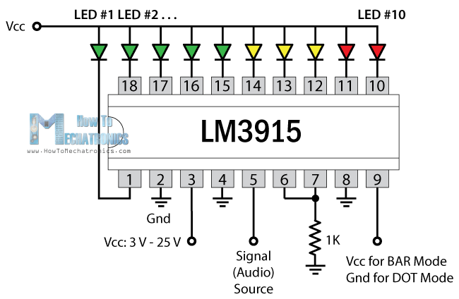 LM3915 Circuit Schematics