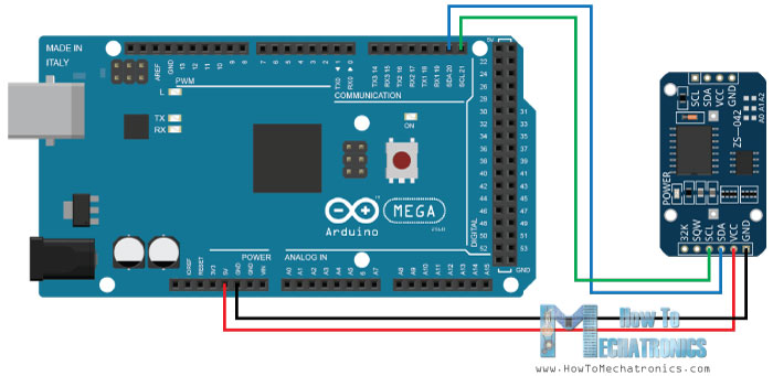 Arduino and DS3231 Real Time Clock Circuit Schematics