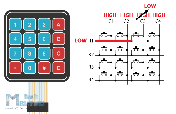 4x4 Keypad Circuit Schematics