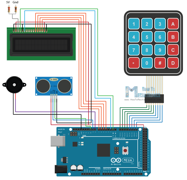 Arduino Alarm System Circuit Schematics