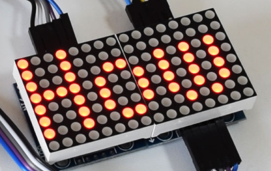 8x8 LED Matrix Scrolling Text Arduino Code