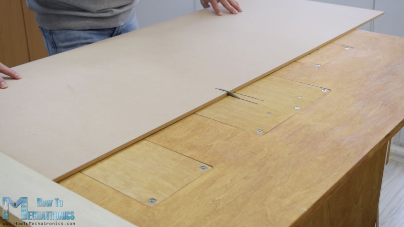 Cutting to size the MDF boards
