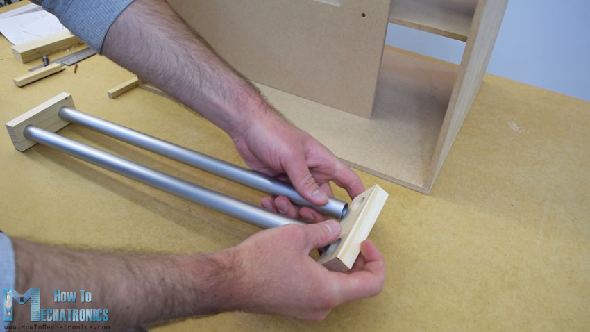 making the rails for the vending machine