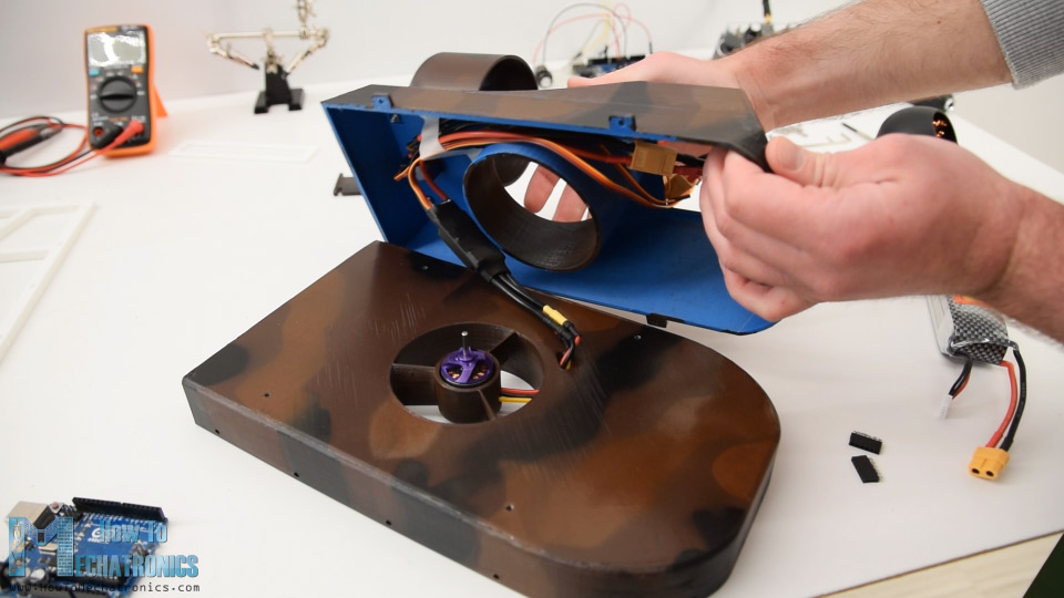 adding the electronic components to the hovercraft