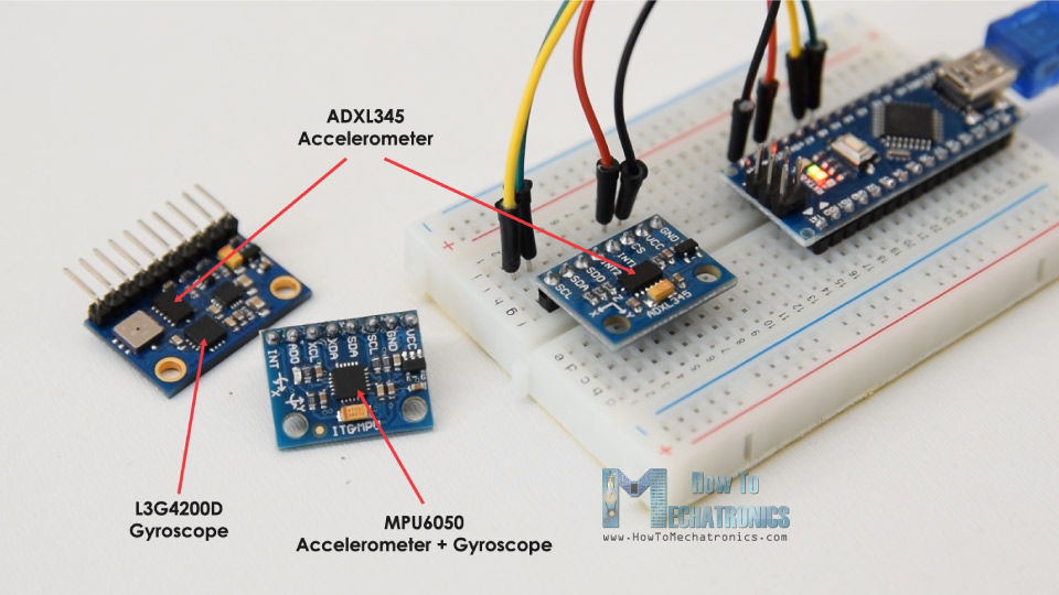 adxl345 accelerometer and l3g4200d gyrscope or mpu6050 6dof module