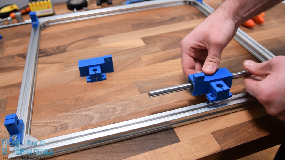 Assembling the CNC machine base frame