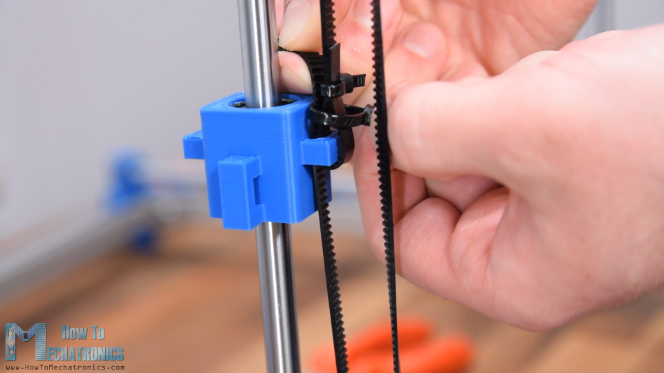 Attaching GT2 belt with zip tie