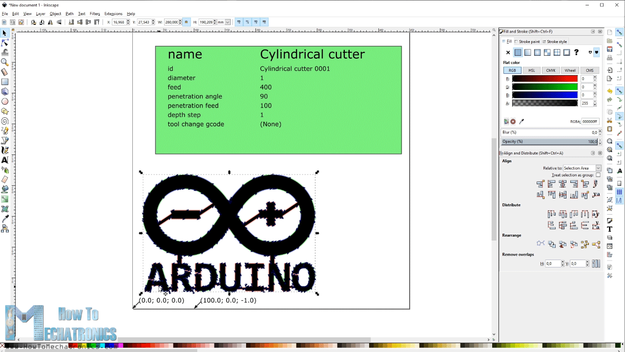 Generating G-code for CNC machine with Inkscape Gcodetool plugin