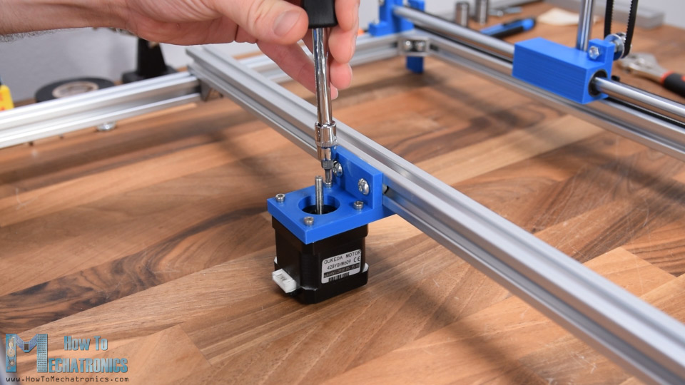 Installing the 3rd stepper motor for the CNC Foam cutter machine