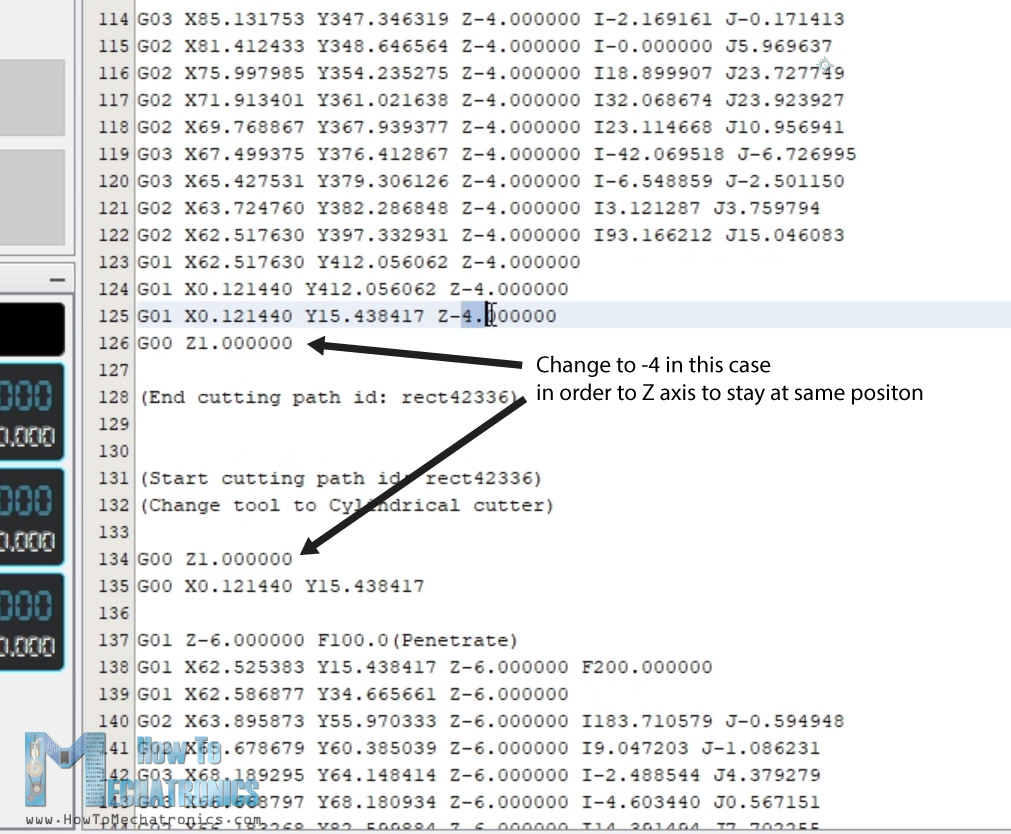 Modifying G Code in universal gcode sender for foam cutting