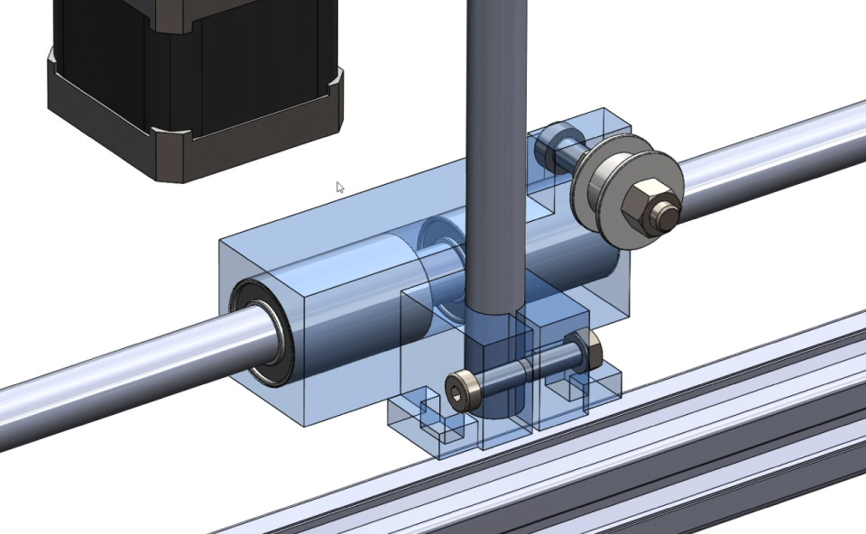 X-axis sliding block design - 3D Model