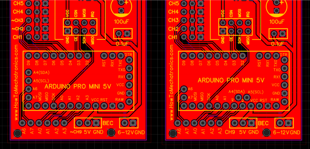 Arduino Pro Mini boards with different pins arrangement