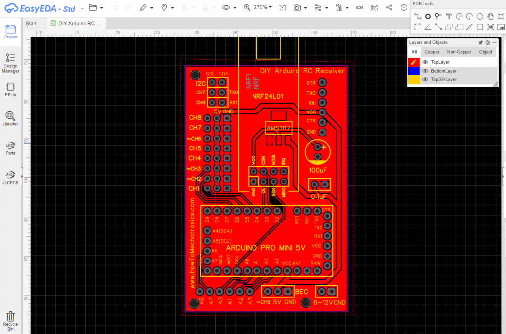 Arduino RC Receiver PCB from JLCPCB