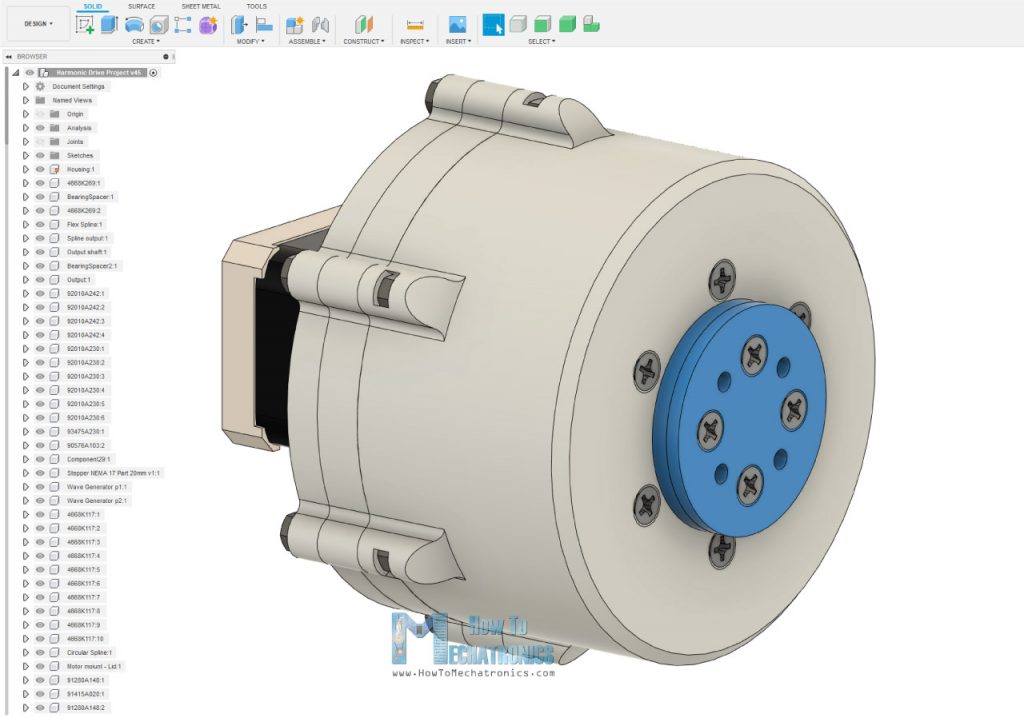 3D Model of Harmonic Drive in Fusion 360