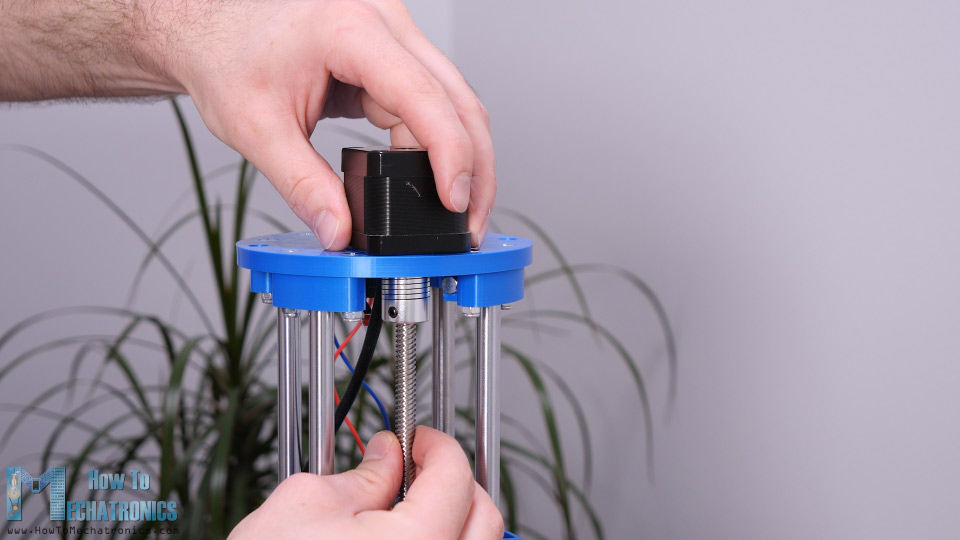 Coupling the Z-axis NEMA 17 stepper motor with the 8mm lead screw with 5mm to 8mm shaft coupler