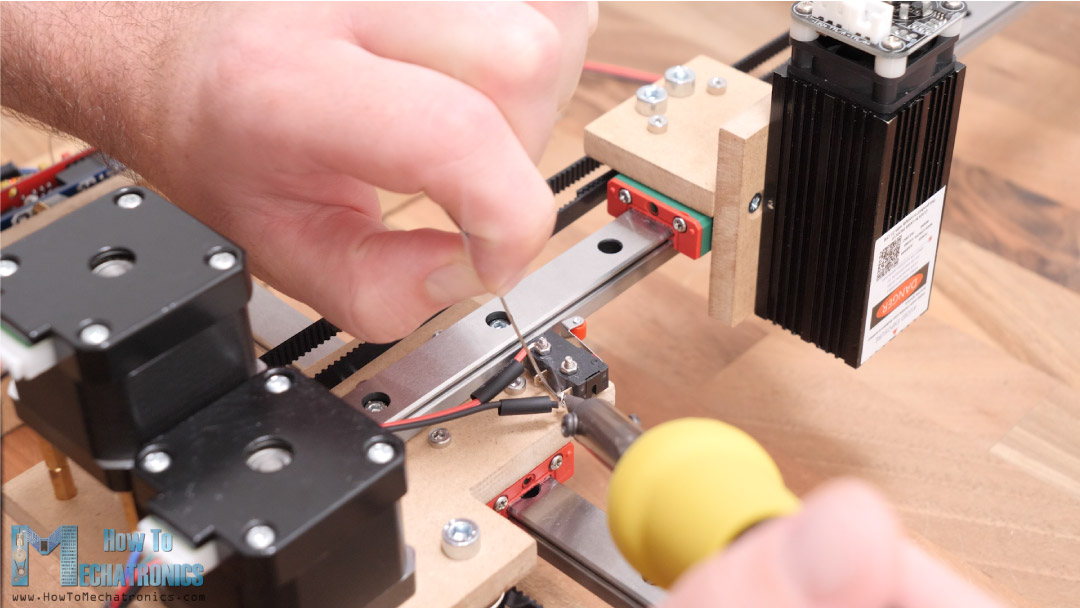 Soldering the micro limit switches