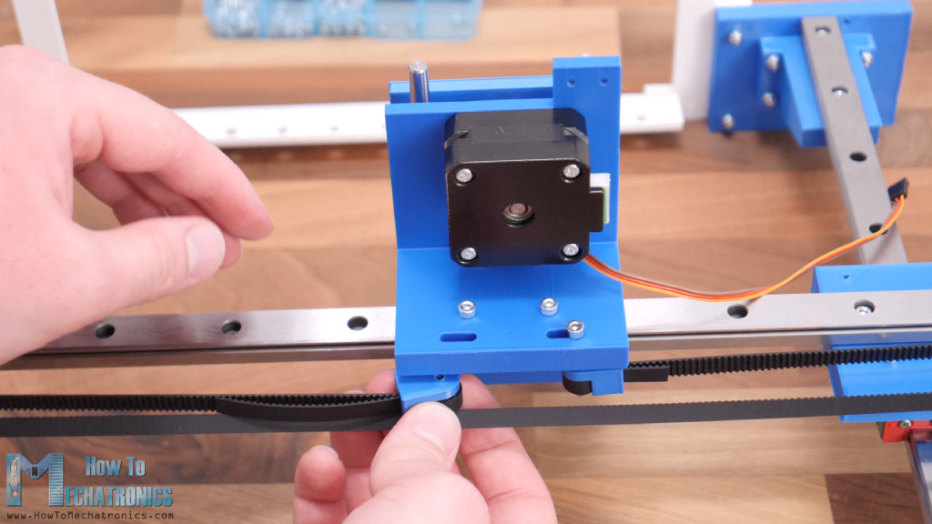 GT2 belt tensioning mehtod with two connectors