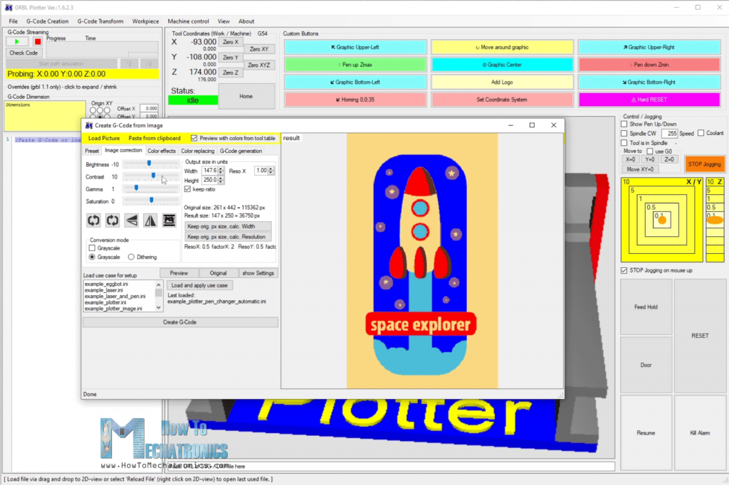 Generating G-code for CNC Drawing machine with Automatic Tool Changer