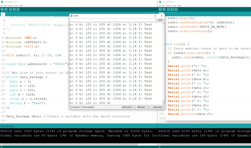 Sending multiple variables as a single package