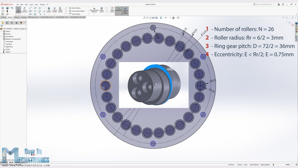 How to design a cycloidal drive - input parameters