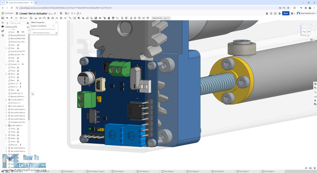 Designing the linear actuator in Onshape