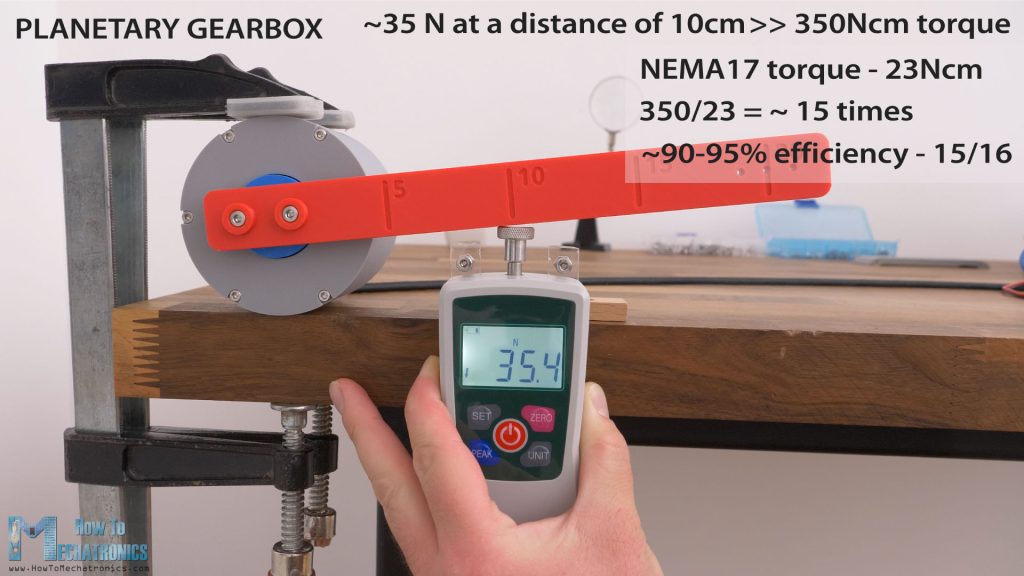 3D Printed Planetary Gearbox torque and efficiency test