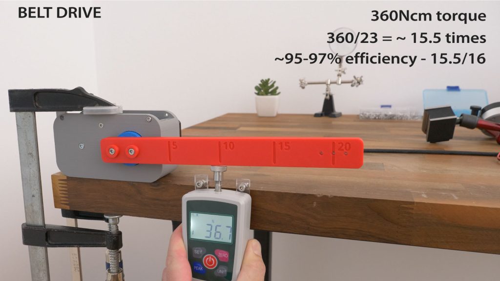 3D Printed belt drive speed reducer with high torque efficiency