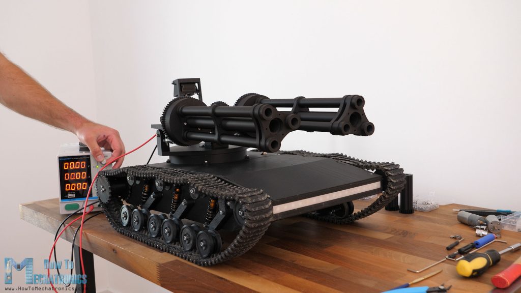 3D Printed RC Tank with NERF Minigun Turret - assembly