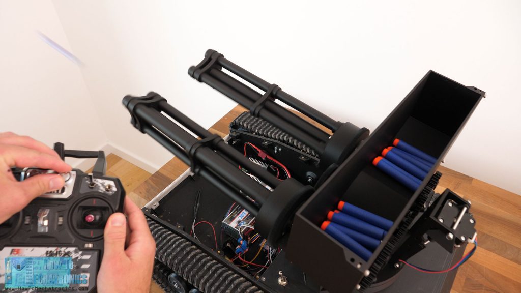 3D printed NERF blaster turret firing 200 darts per minute