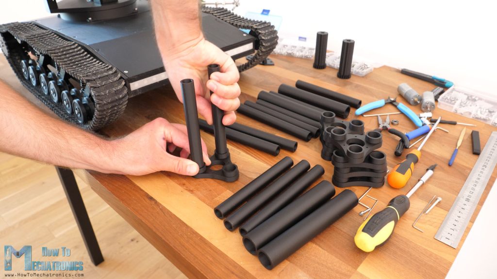 Assembling the nerf minigun barrels
